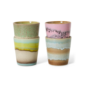HKliving Set van 4 Coffee Mugs 70s - Pop Art