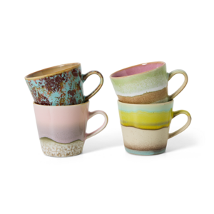 HKliving Set van 4 Americano Mugs 70s - Rococo