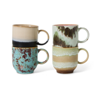 Set van 4 Café Mugs 70s - Abstract