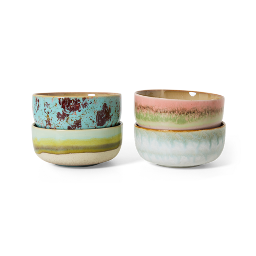 HKliving Set van 4 Dessert Bowls - Impression HKliving Set van 4 Dessert Bowls - Impression