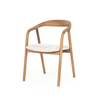 Armstoel Essenhout Rond - Lichtbruin