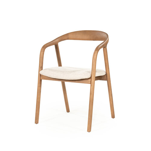 Armstoel Essenhout Rond - Lichtbruin
