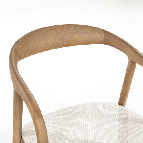 Armstoel Essenhout Rond - Lichtbruin
