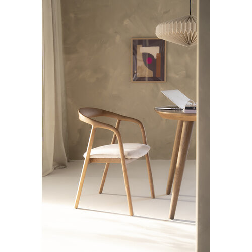 Armstoel Essenhout Rond - Lichtbruin
