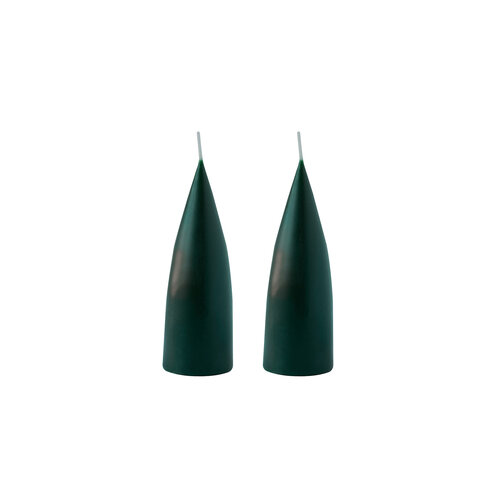 Cone Shaped Candle - Forest Green - 16 cm