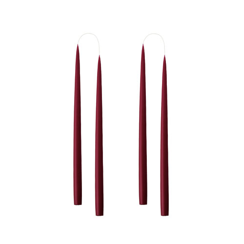 Set van 2 - Hand Dipped Dyed Candle - Light Bordeaux - 35 cm
