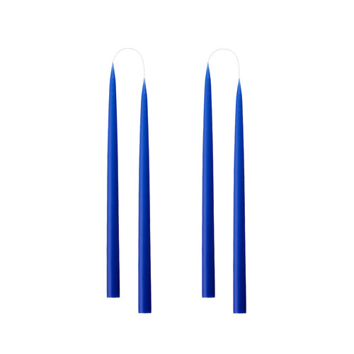 Set van 2 - Hand Dipped Dyed Candle - Cobolt Blue - 35 cm