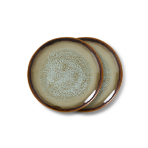 HKliving Set van 2 Dessert Bordjes 70s - Contrast