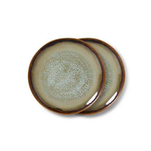 HKliving Set van 2 Dessert Bordjes 70s - Contrast