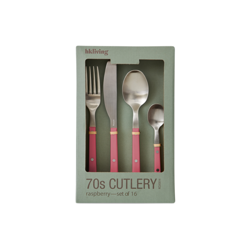 HKliving Bestek 70s (Set van 16) - Raspberry HKliving Bestek 70s (Set van 16) - Raspberry