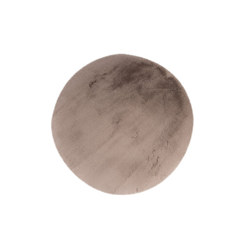 U&S Carpet Collection Fluffy vloerkleed - Rond - Taupe - ∅200 cm