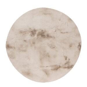 U&S Carpet Collection Fluffy vloerkleed - Rond - Light Taupe - ∅160 cm