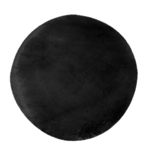 U&S Carpet Collection Fluffy vloerkleed - Rond - Black - ∅160 cm