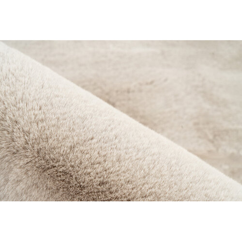 U&S Carpet Collection Fluffy vloerkleed - Rond - Light Taupe - ∅160 cm