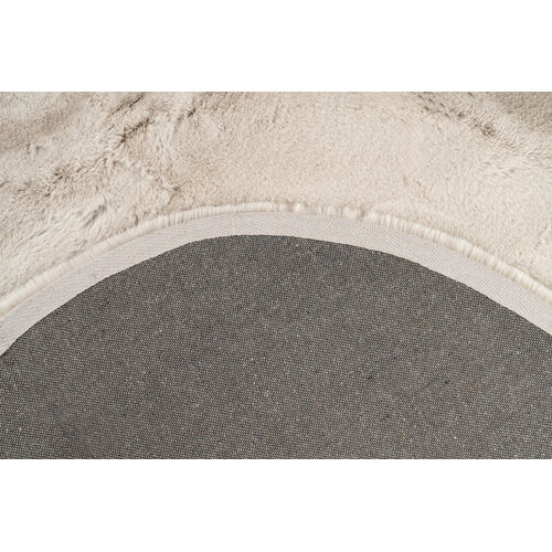U&S Carpet Collection Fluffy vloerkleed - Rond - Light Taupe - ∅160 cm