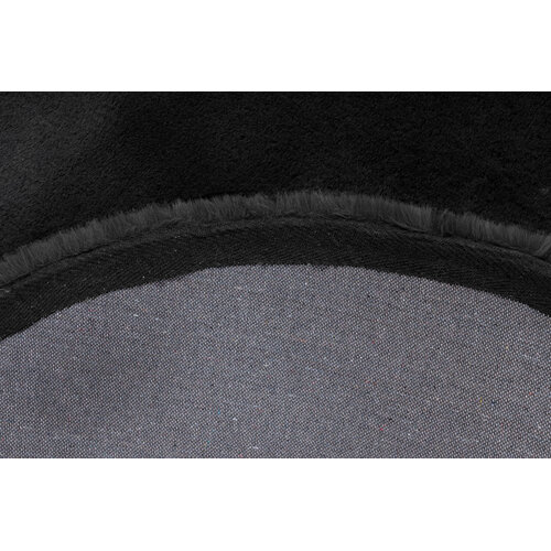 U&S Carpet Collection Fluffy vloerkleed - Rond - Black - ∅200 cm