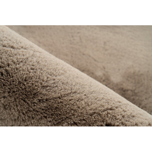 U&S Carpet Collection Fluffy vloerkleed - Rond - Taupe - ∅200 cm