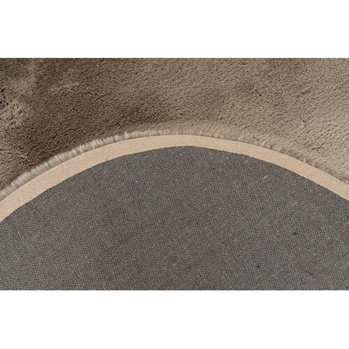U&S Carpet Collection Fluffy vloerkleed - Rond - Taupe - ∅200 cm