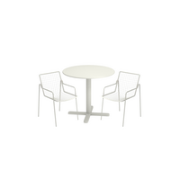 Stocksale - Set 2 witte rio stoelen R50 + wit darwin tafeltje bistro 80cm