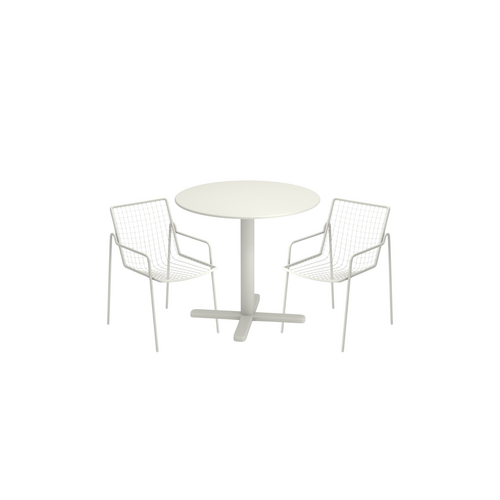Emu Stocksale - Set 2 witte rio stoelen R50 + wit darwin tafeltje bistro 80cm