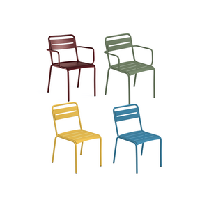 Emu Toonzaalmodel Set van 4 gekleurde star stoelen (2 met en 2 zonder armleuning)