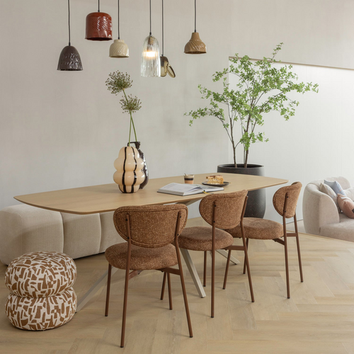 Woood Poef Anic - Grafisch Bruin