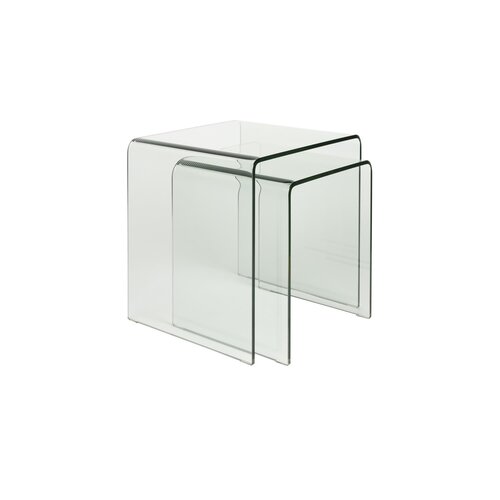 Dutchbone Bijzettafeltjes Vetro - Transparant (Set van 2)