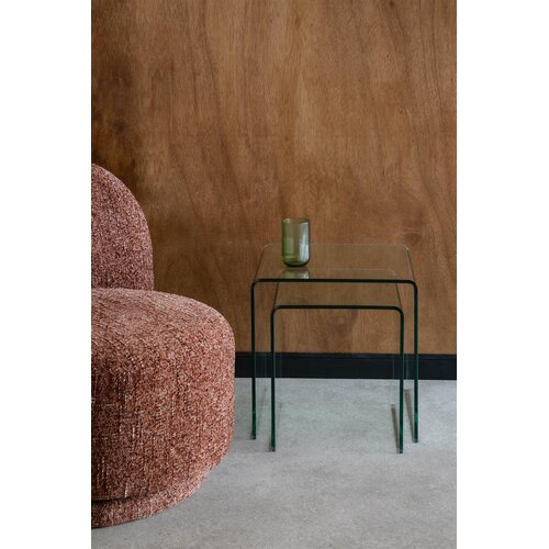 Dutchbone Bijzettafeltjes Vetro - Transparant (Set van 2)