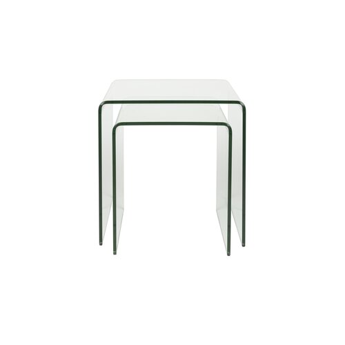 Dutchbone Bijzettafeltjes Vetro - Transparant (Set van 2)