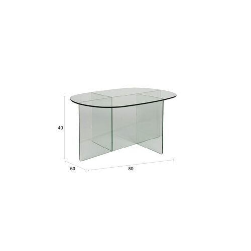 Dutchbone Koffietafel Linea - Transparant