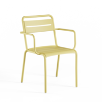 Tuinstoel Star met Armleuningen - Vanilla Yellow 83