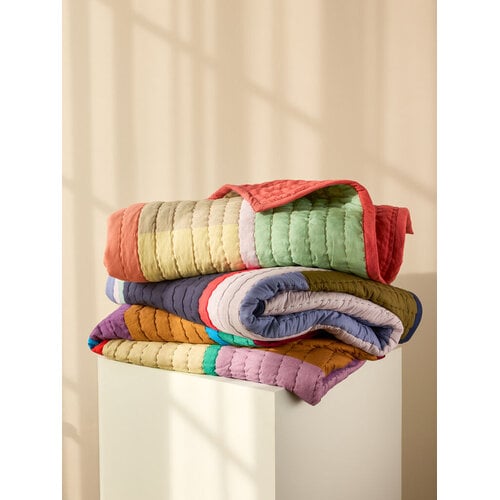 Hübsch Pavilion Plaid - Block Coral/Multicolour