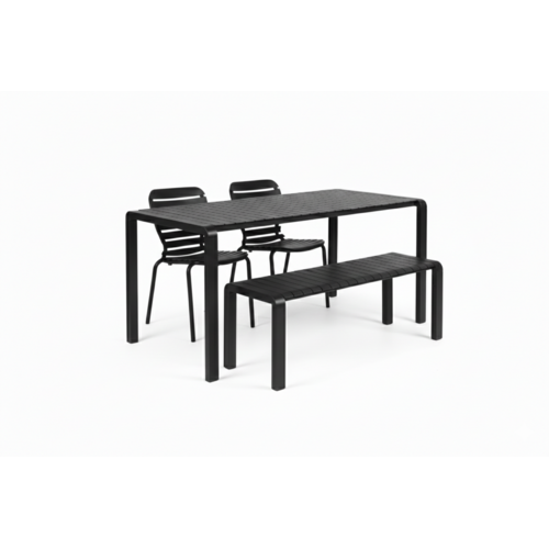 Zuiver Tuinset Vondel - Black (Tafel, 2 Stoelen & Bank)