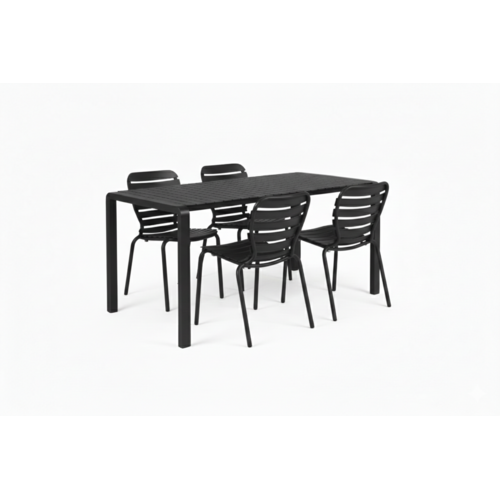 Zuiver Tuinset Vondel - Black (Tafel & 4 Stoelen)