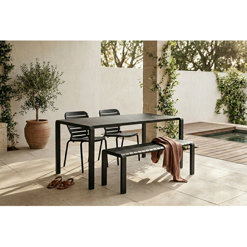 Zuiver Tuinset Vondel - Black (Tafel, 2 Stoelen & Bank)
