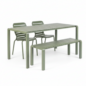 Zuiver Tuinset Vondel - Green (Tafel, 2 Stoelen & Bank)