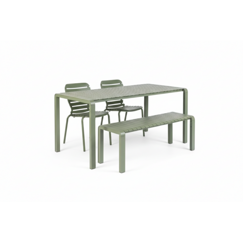 Zuiver Tuinset Vondel - Green (Tafel, 2 Stoelen & Bank)