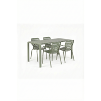 Tuinset Vondel - Green (Tafel & 4 Armstoelen)