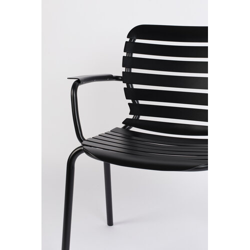 Zuiver Tuinset Vondel - Black (Tafel & 4 Armstoelen)