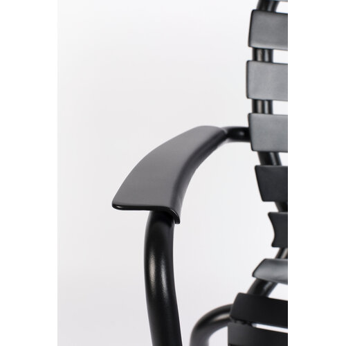 Zuiver Tuinset Vondel - Black (Tafel & 4 Armstoelen)