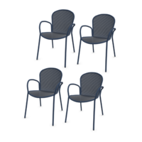 Toonzaalmodel: Set van 4x Ronda X stoelen met armleuning blauw 43