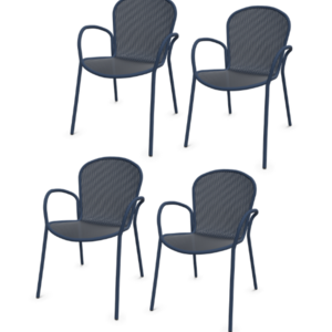 Emu Toonzaalmodel: Set van 4x Ronda X stoelen met armleuning blauw 43
