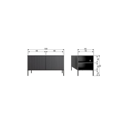 Woood TV-Meubel New Gravure - Espresso 100 cm