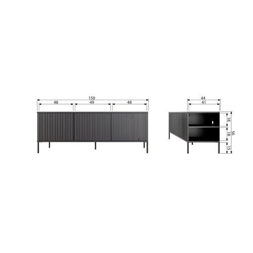 Woood TV-Meubel New Gravure -  Espresso 150 cm