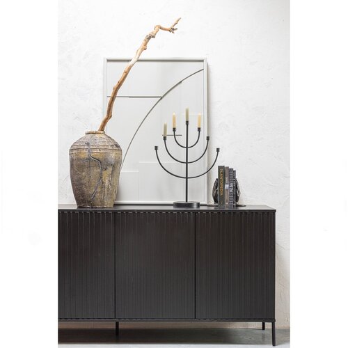 Woood Dressoir New Gravure - Zwart 200 cm