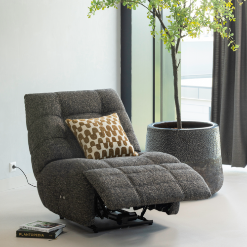 Woood Elektrische Relaxfauteuil Hein - Antraciet/Bruin Melange