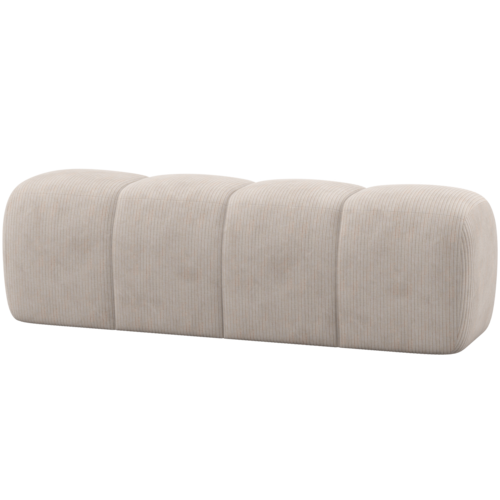 Woood Mojo Eetbank (164 cm Zonder Rugleuning) - Ribstof Ecru