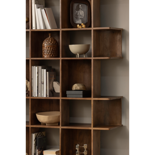 Woood Boekenkast Sinne - Mangohout Walnoot