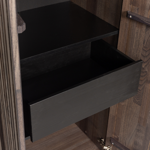Woood Hoge kast met lade New Gravure - Espresso