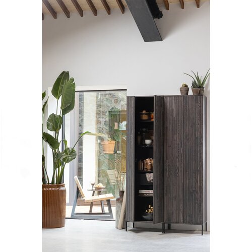Woood Hoge kast met lade New Gravure - Espresso